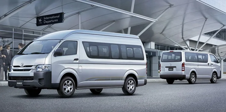 SGCAB minibuses at the airport